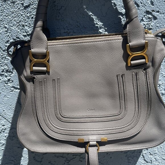 Chloé Marcie Satchel Medium Gray Leather - Picture 10 of 10